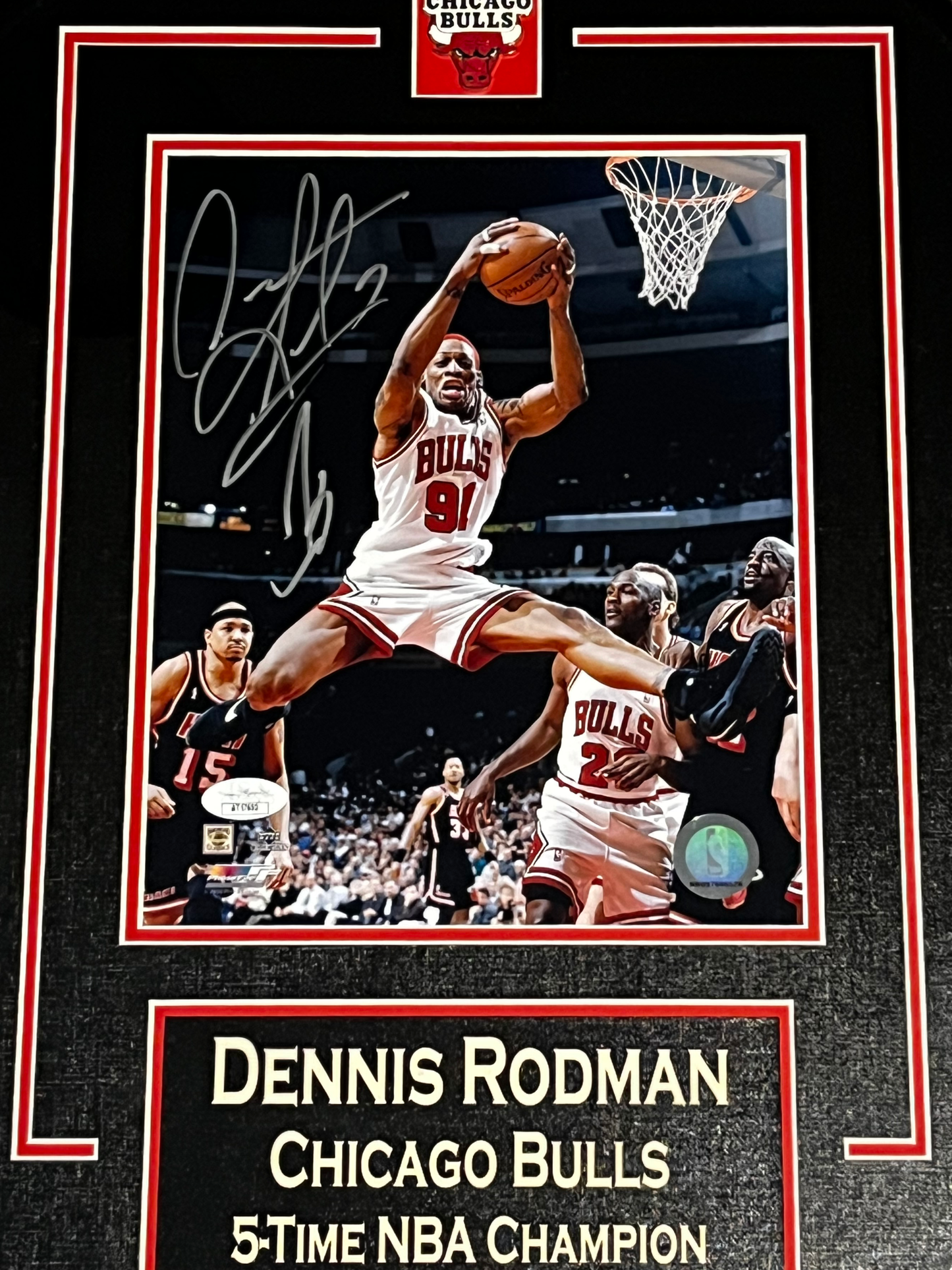 Dennis Rodman Chicago Bulls Autographed Framed 8x10