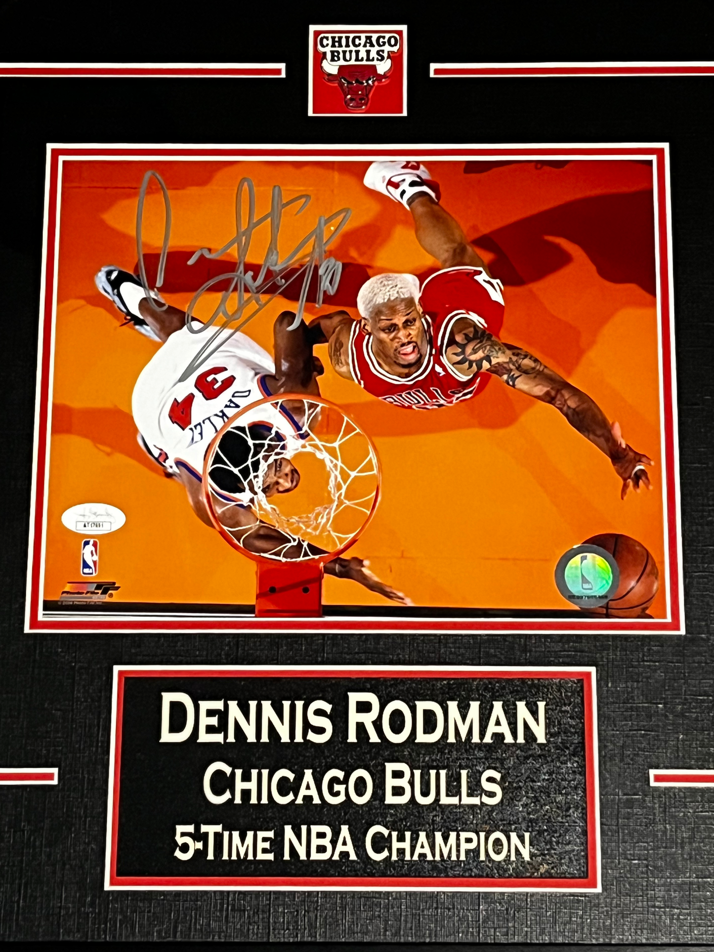 Dennis Rodman Chicago Bulls Autographed Framed 8x10