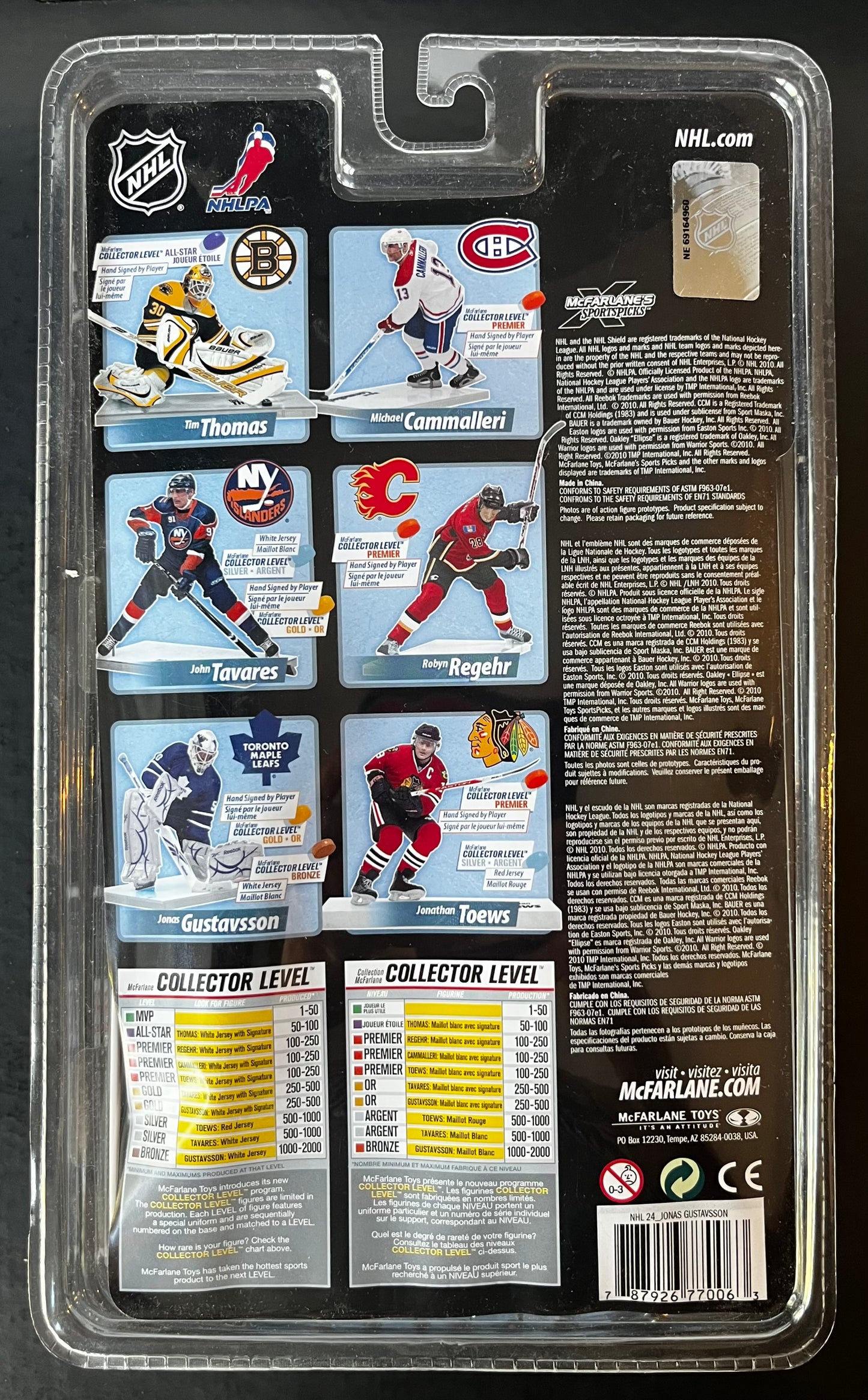 Jonas Gustavsson McFarlane NHL Series 24 Action Figure Signed /400