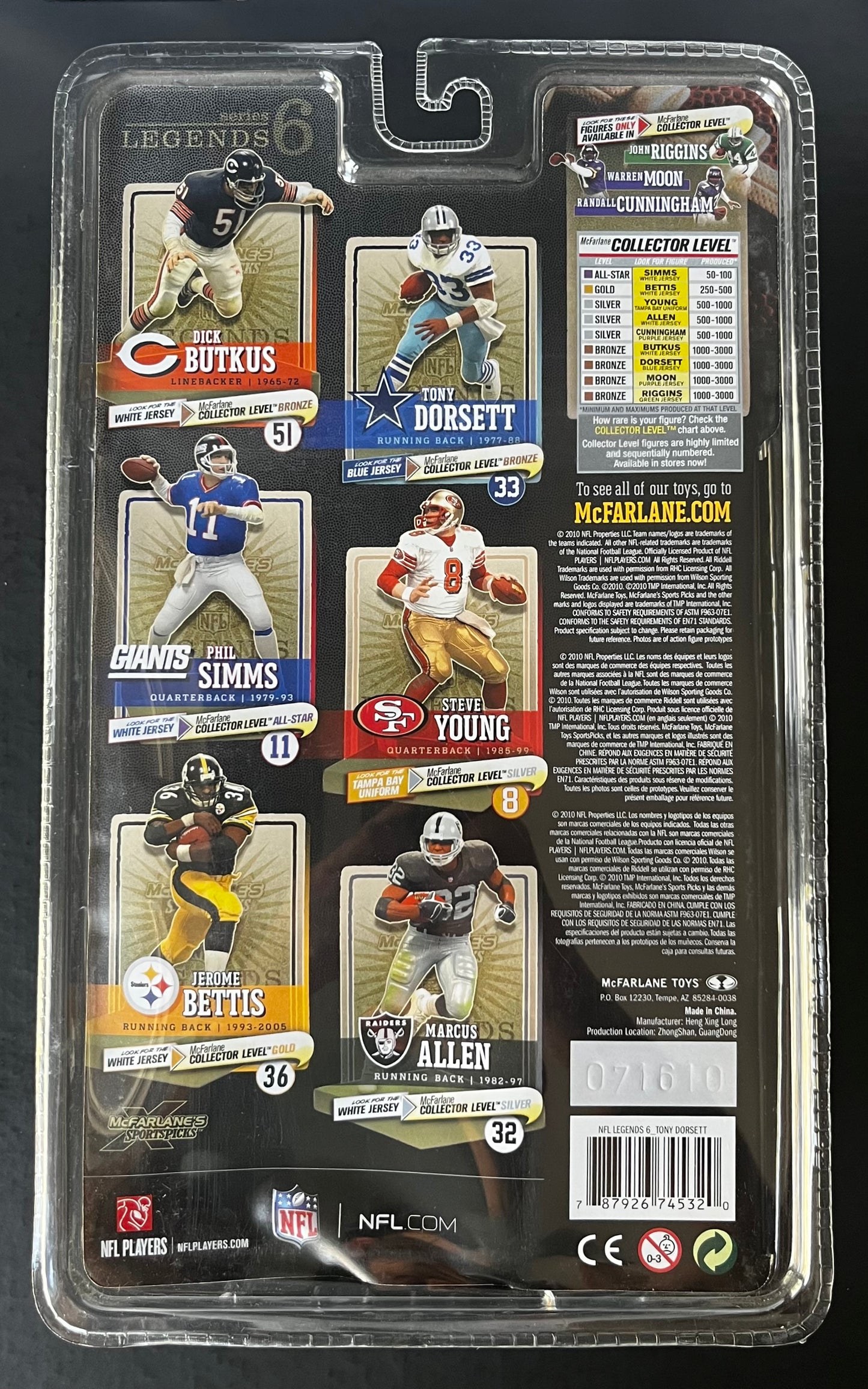 Tony Dorsett Mcfarlane Figure NFL Legends Series 6