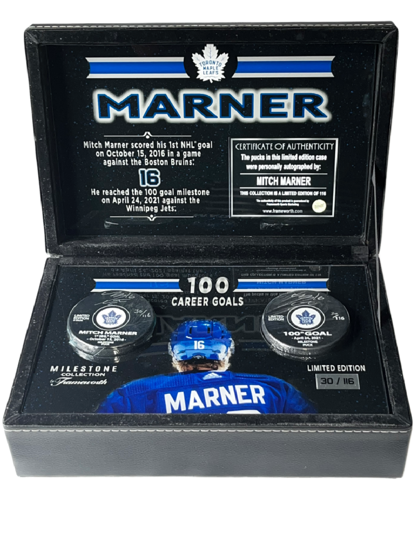 Mitch Marner Autographed Limited Edition Pucks In Deluxe Case