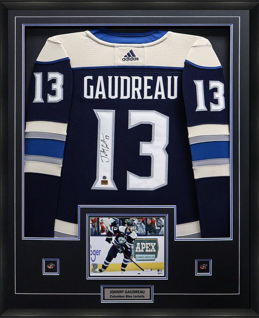 Johnny Gaudreau Signed Columbus Blue Jackets Framed