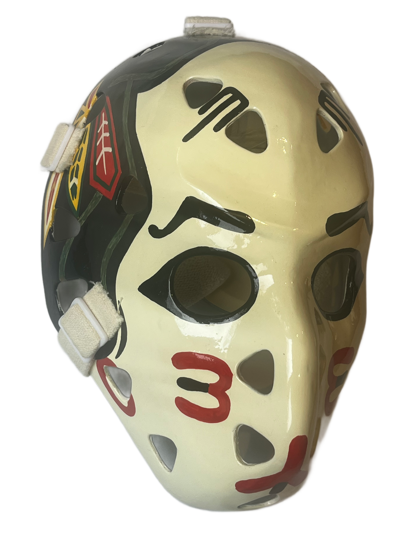 Murray Bannerman Unsigned Chicago Blackhawks Full Size Don Scott Goalie Mask