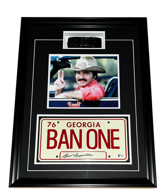 Bert Reynolds Autographed Custom Framed Plate "Smokey & The Bandit"