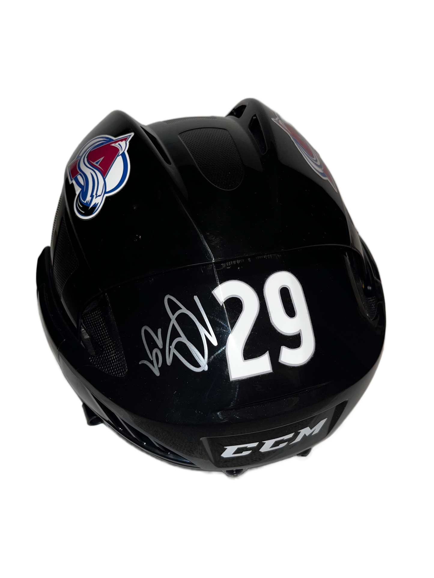 Nathan Mackinnon Autographed Black CCM Hockey Helmet