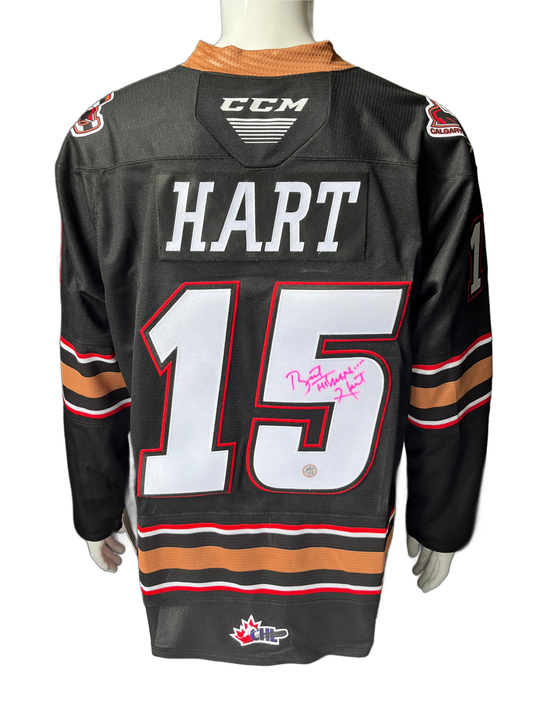 Bret Hitman Hart Autographed Calgary Hitman Jersey