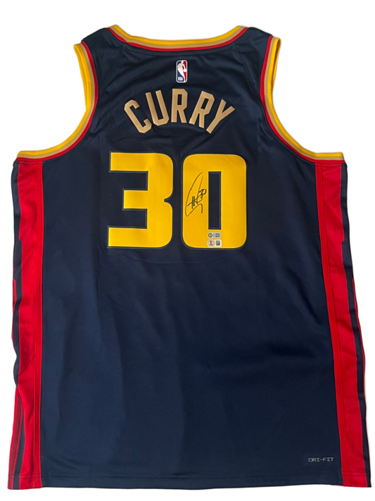 Stephen Curry Golden State Warriors Signed Nike Navy Swingman Jersey