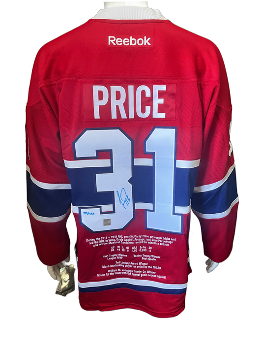 Carey Price Autographed & Embroidered Red Montreal Canadiens Jersey