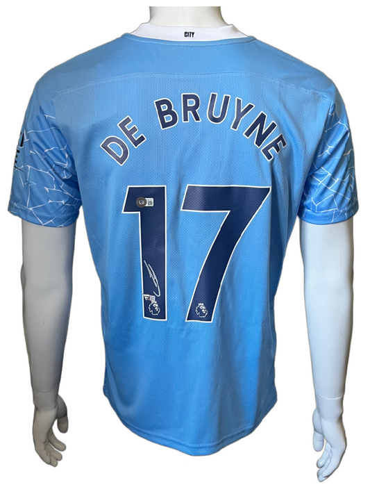 Kevin De Bruyne Autographed Manchester City 20-21 Soccer Jersey