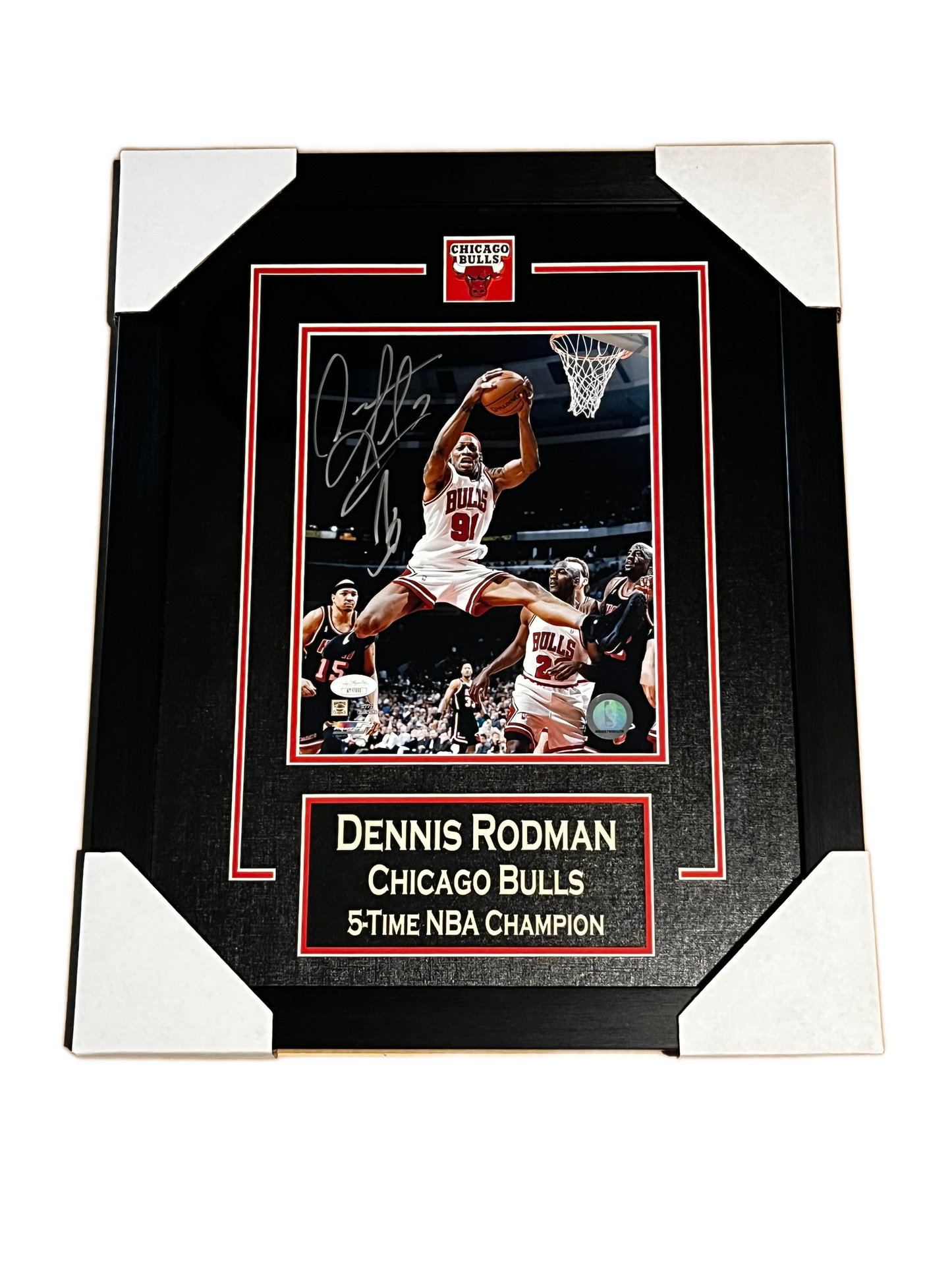 Dennis Rodman Chicago Bulls Autographed Framed 8x10