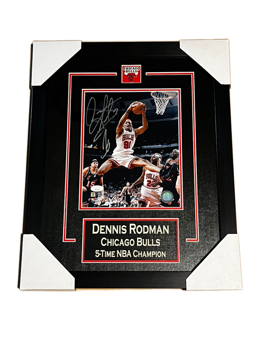 Dennis Rodman Chicago Bulls Autographed Framed 8x10