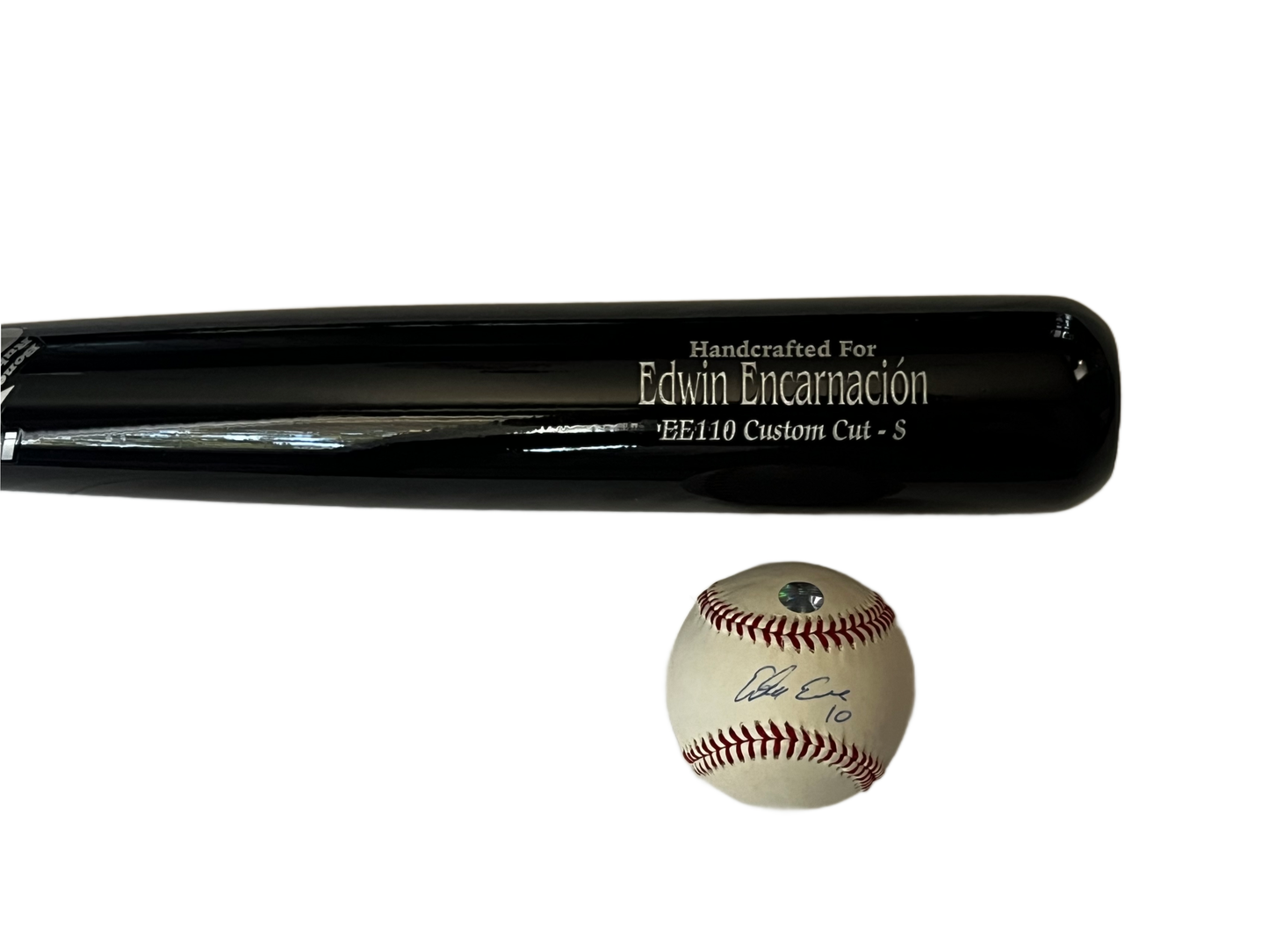 Toronto Blue Jays Edwin Encarnacion Baseball Bat And Autographed Baseball