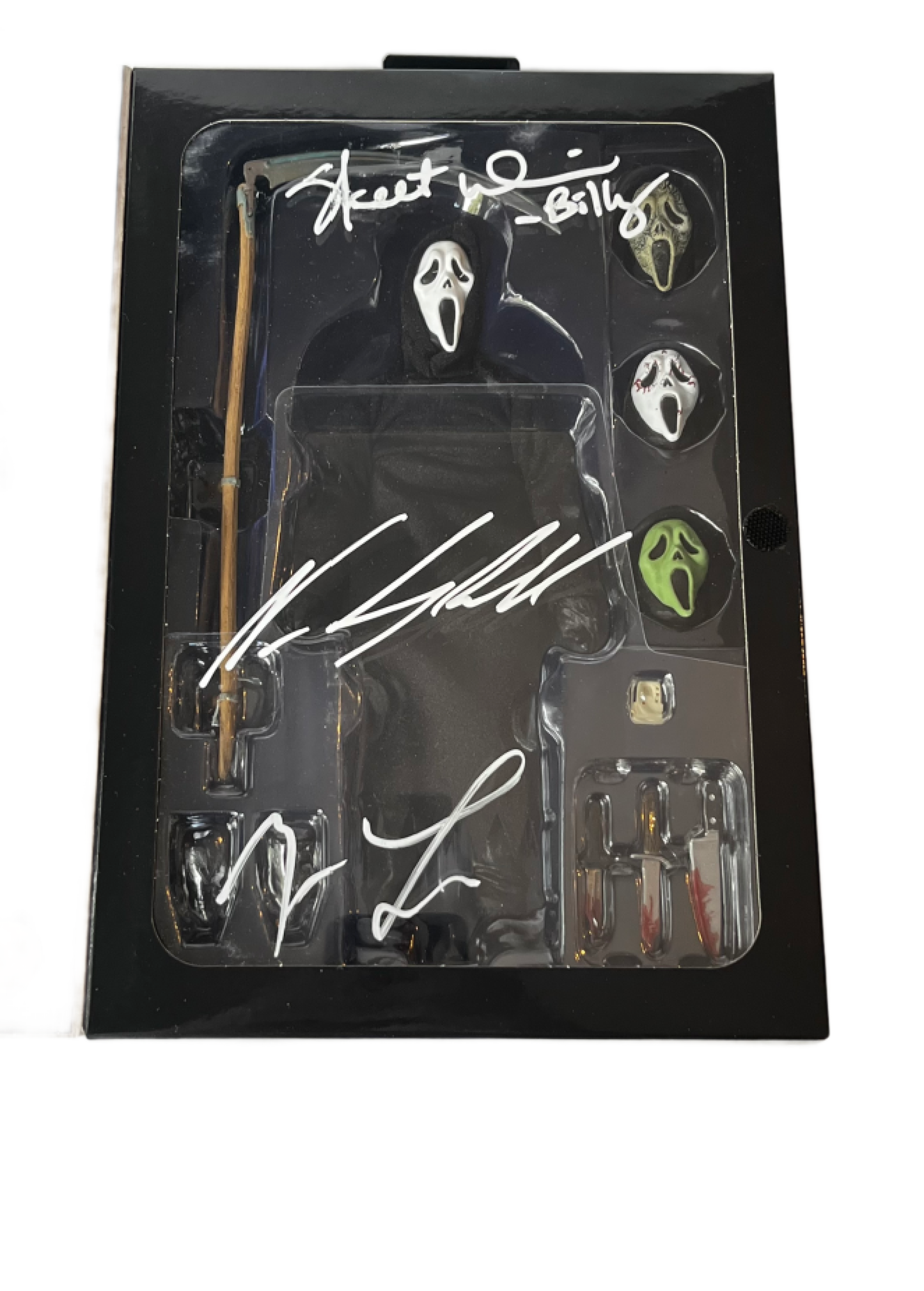 Neve Campbell, Matthew Lillard & Skeet Ulrich Signed Scream Ghost Face Action Figure