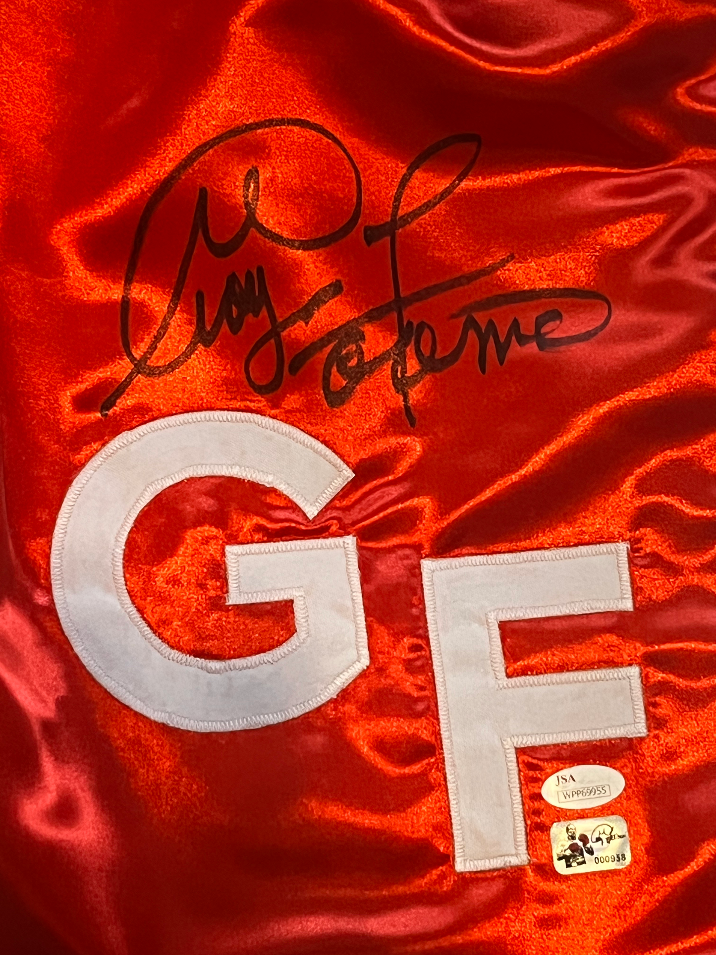 George Foreman Autographed Boxing Trunks