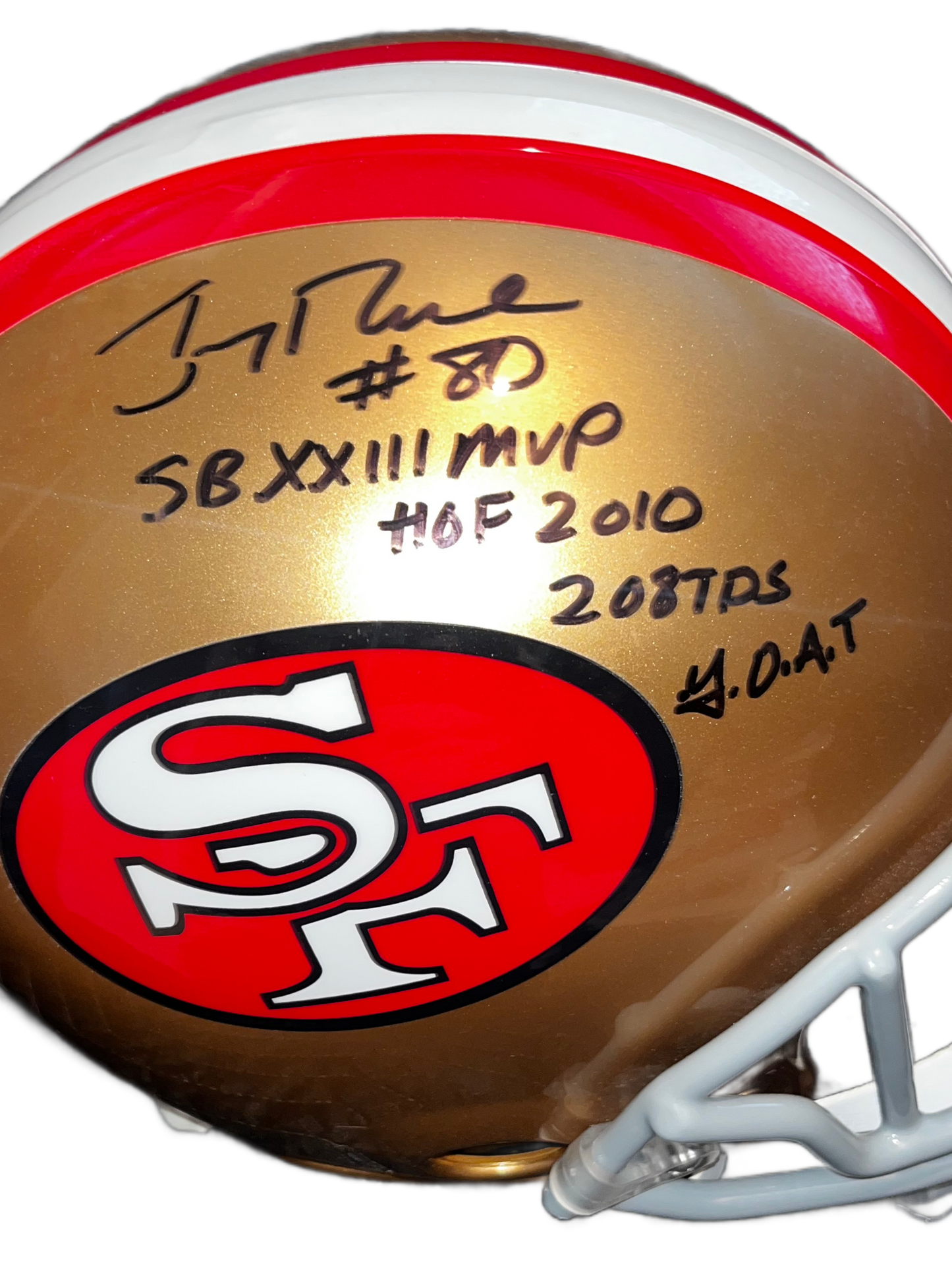 Jerry Rice Autographed Full Size Pro Football Helmet