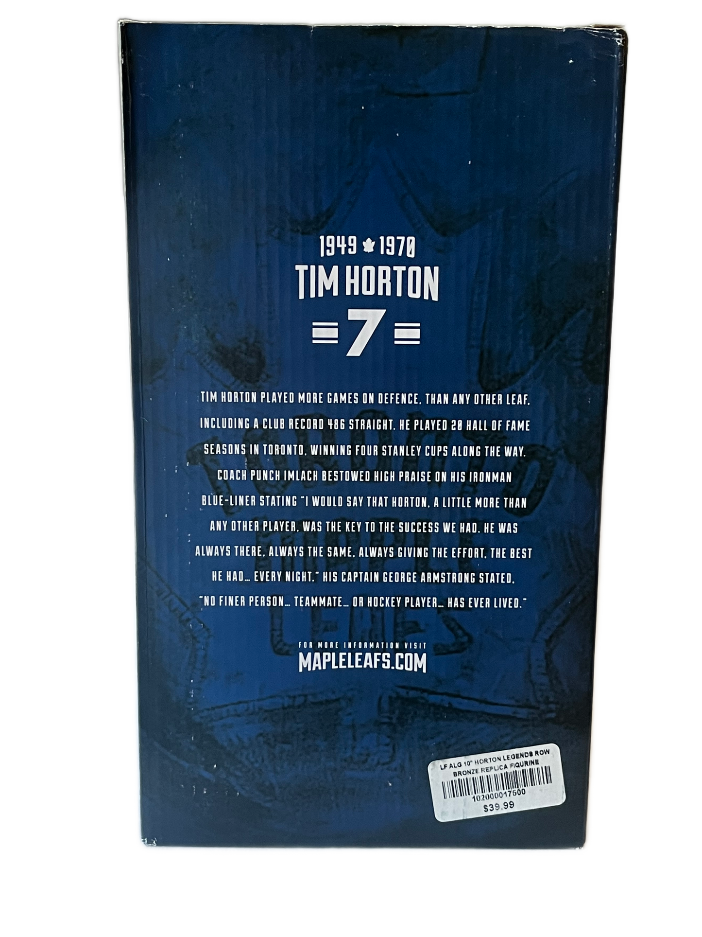 Legends Row Tim Horton Official Replica Statue Series