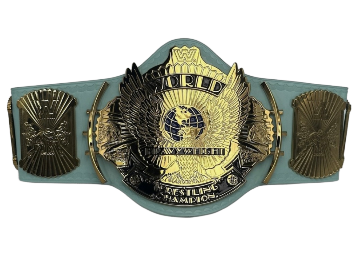 Hulk Hogan Signed Blue Winged V2 Wresting Belt With Signed Cover