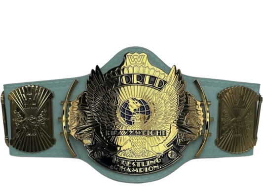 Hulk Hogan Signed Blue Winged V2 Wresting Belt With Signed Cover