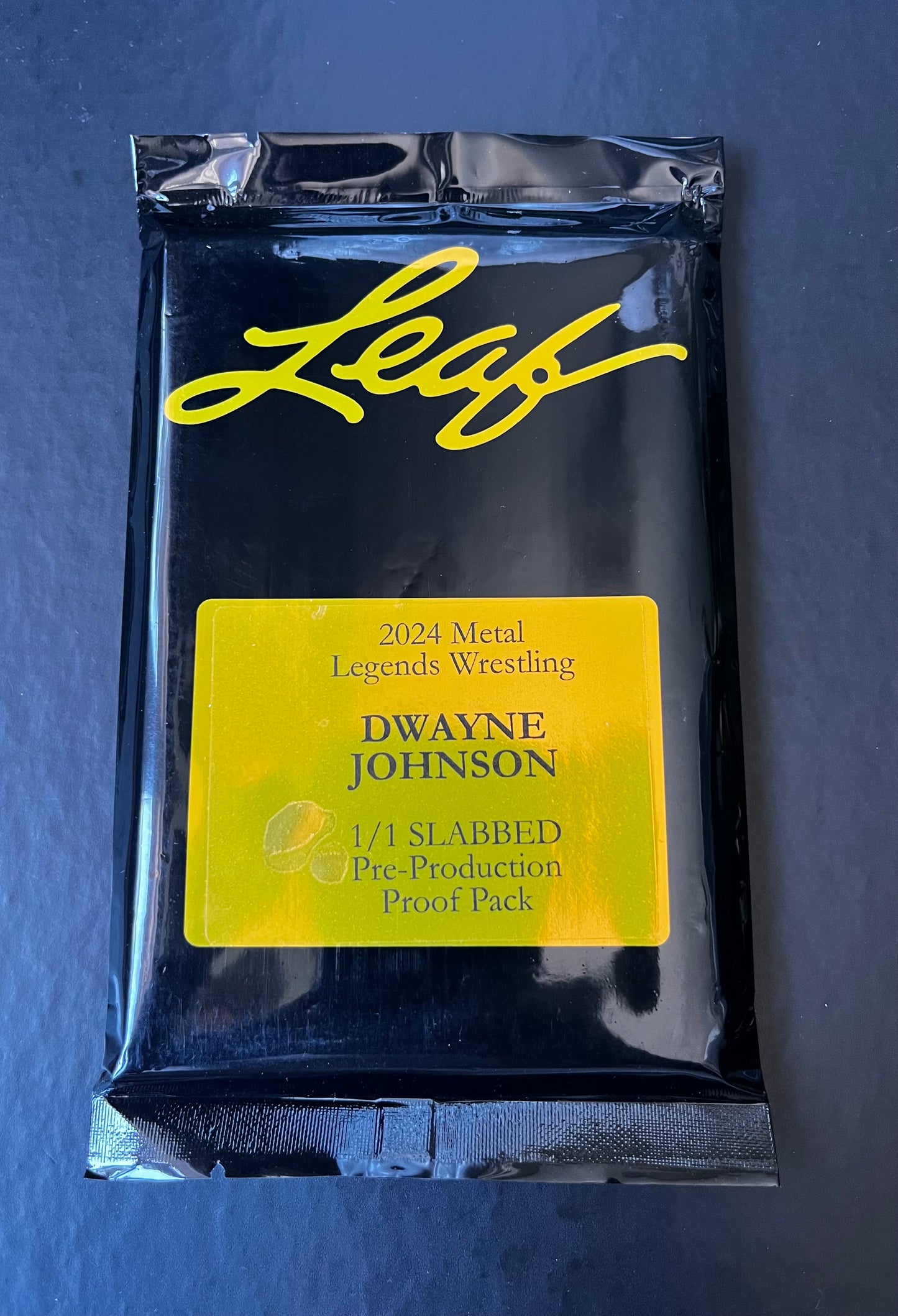 Dwayne Johnson 2024 Leaf Metal Legends Wrestling Slabbed #1/1 Pre-Production Proof Mystery Pack