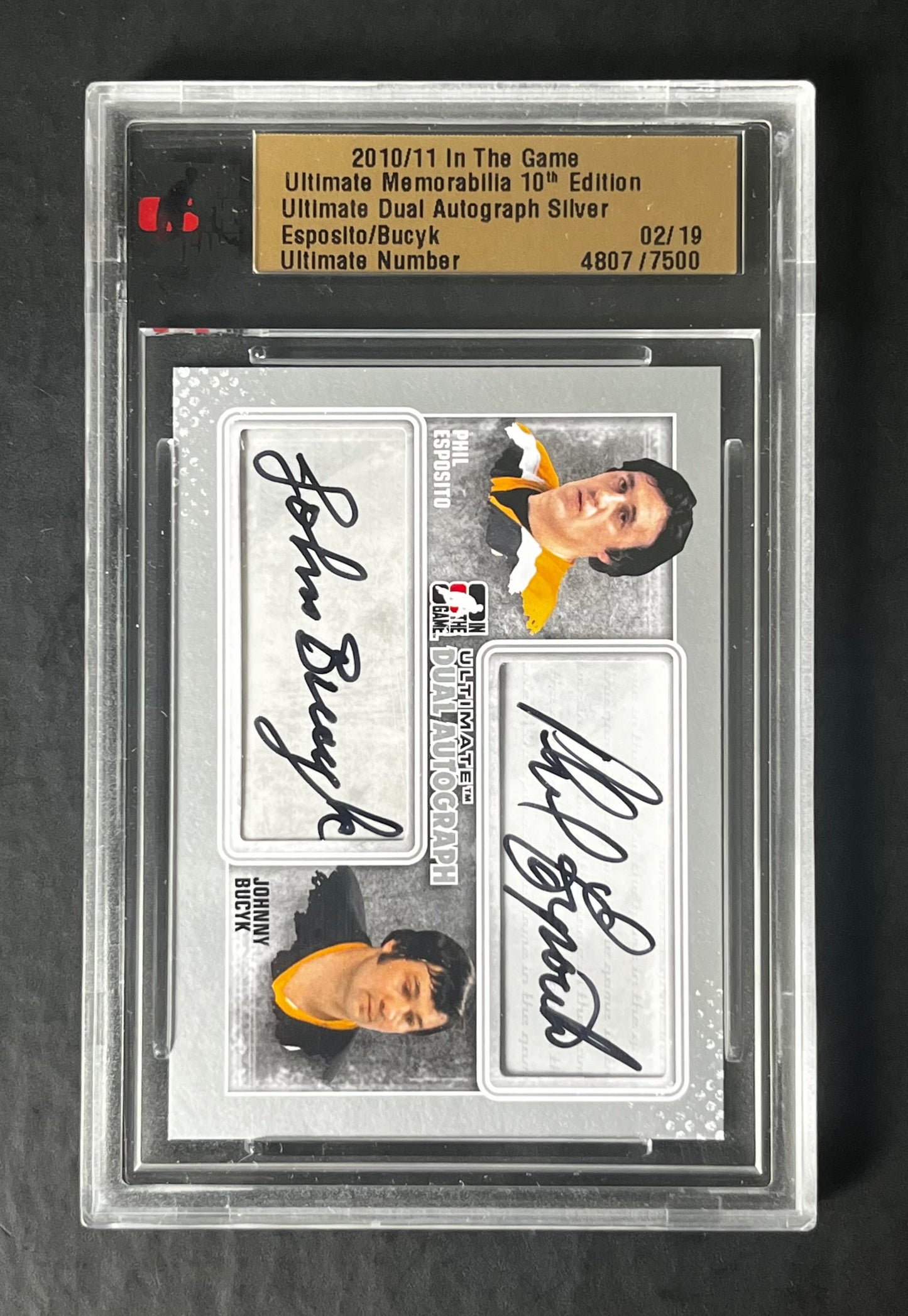2010 In the Game Ultimate Edition Phil Esposito / Johnny Bucyk Dual Auto
