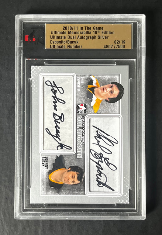 2010 In the Game Ultimate Edition Phil Esposito / Johnny Bucyk Dual Auto