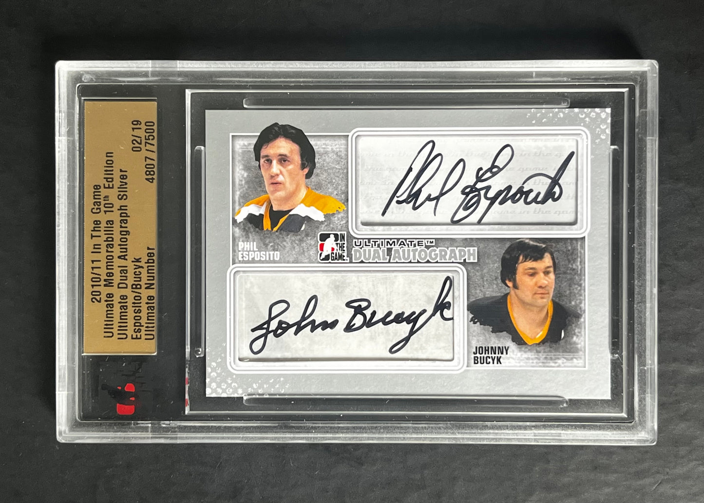 2010 In the Game Ultimate Edition Phil Esposito / Johnny Bucyk Dual Auto