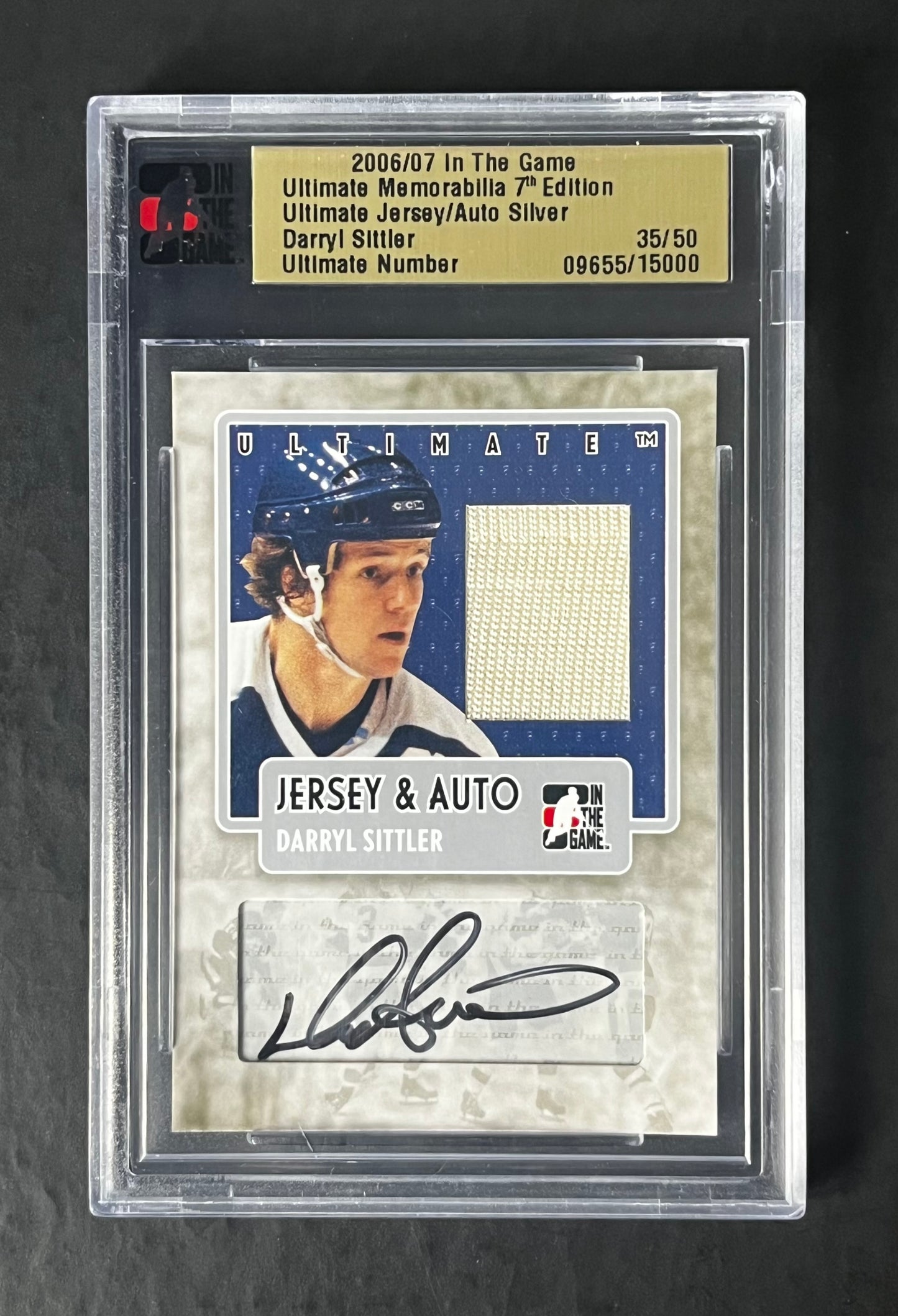 2006 ITG Ultimate Memorabilia Jersey Auto Silver Darryl Sittler /50