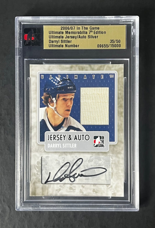 2006 ITG Ultimate Memorabilia Jersey Auto Silver Darryl Sittler /50