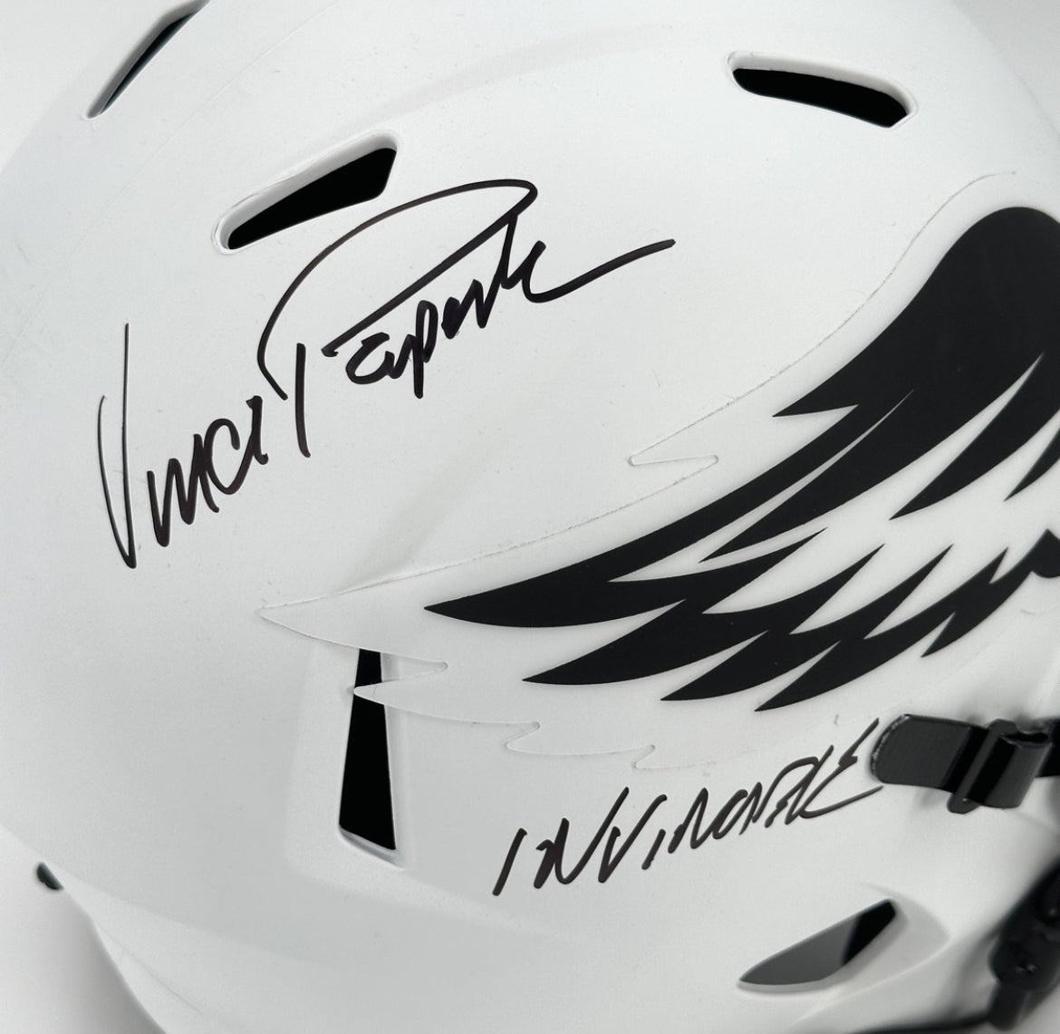 Vince Papale Signed Inscribed "Invincible" FS Eagles Football Helmet