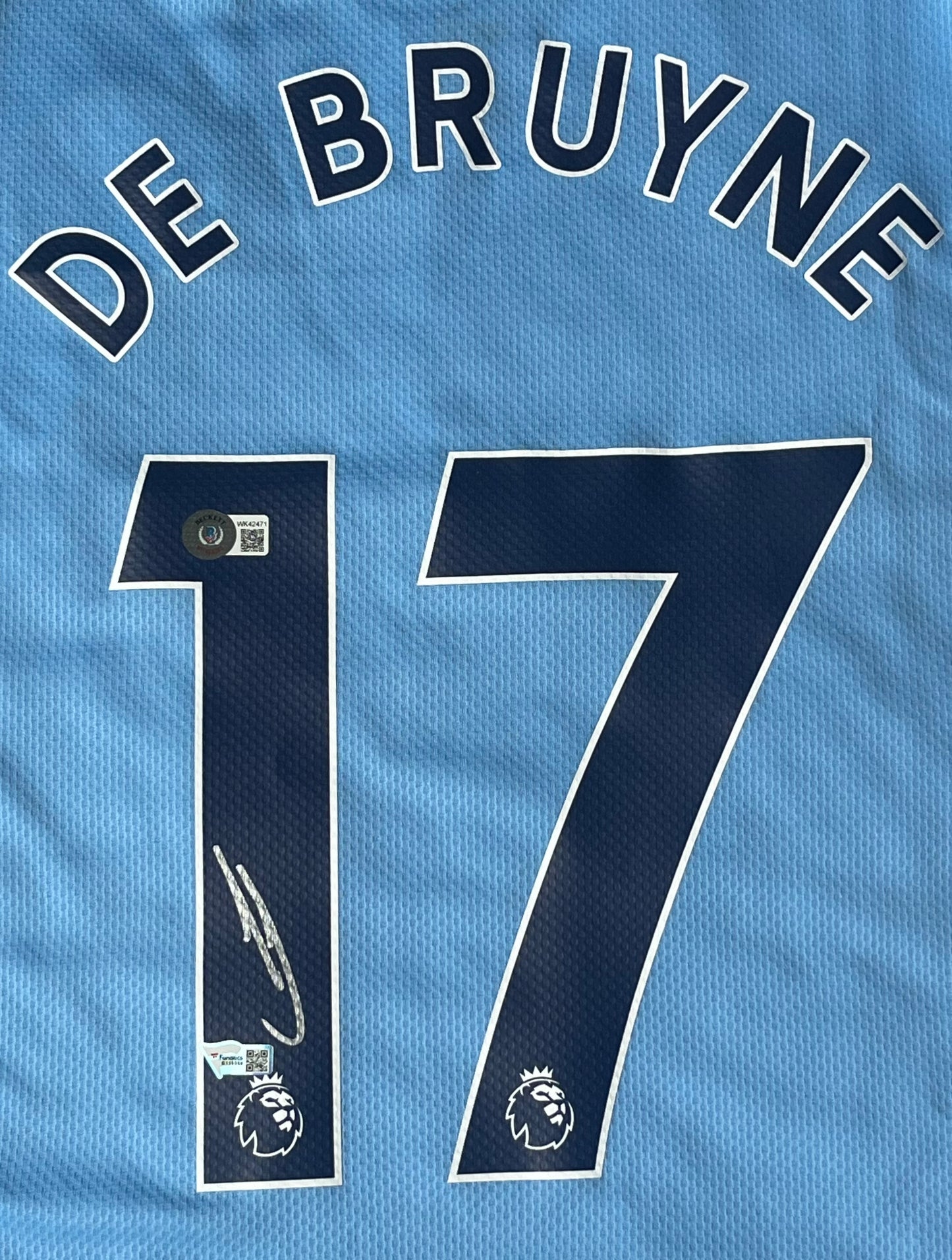 Kevin De Bruyne Autographed Manchester City 20-21 Soccer Jersey