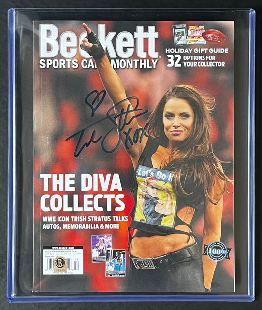 Trish Stratus Signed Beckett Magazine BAS LOA