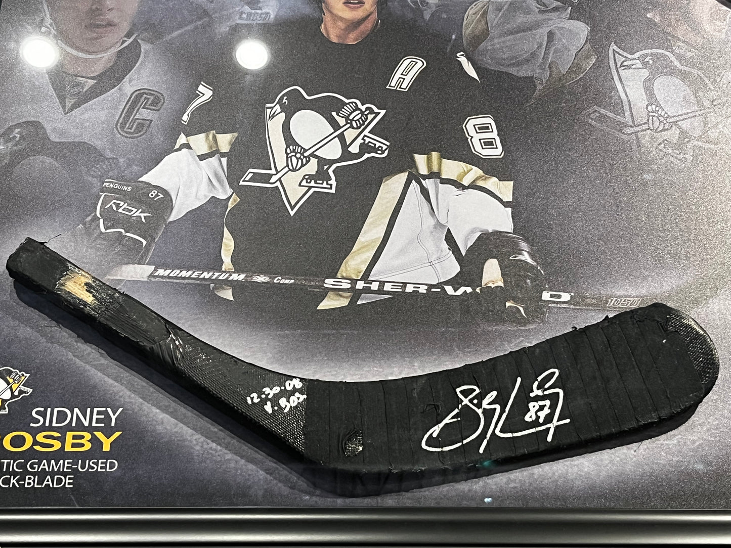 Sidney Crosby Pittsburgh Penguins Signed Framed Game-Used Stick Blade