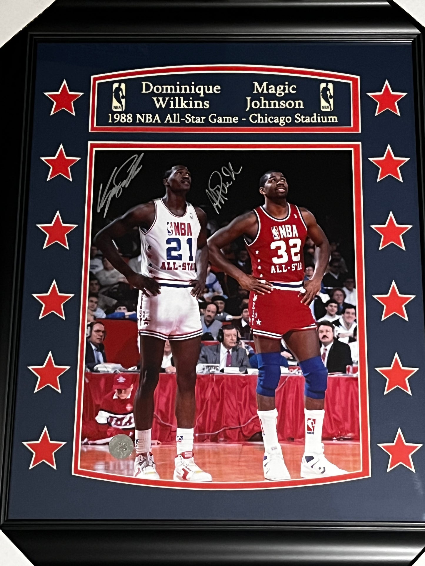 Dominique Wilkins & Magic Johnson Signed 1988 NBA All Star Game
