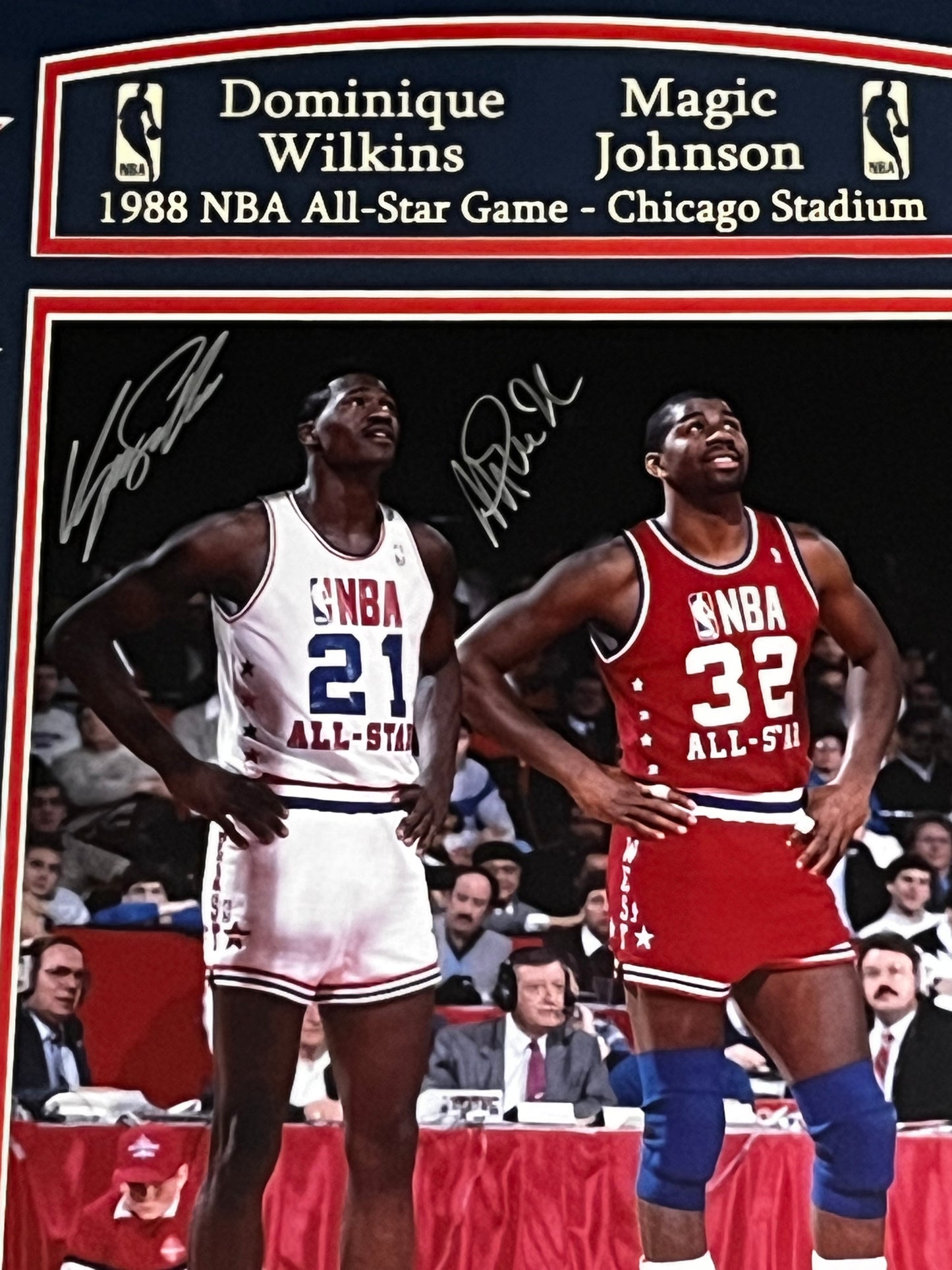 Dominique Wilkins & Magic Johnson Signed 1988 NBA All Star Game