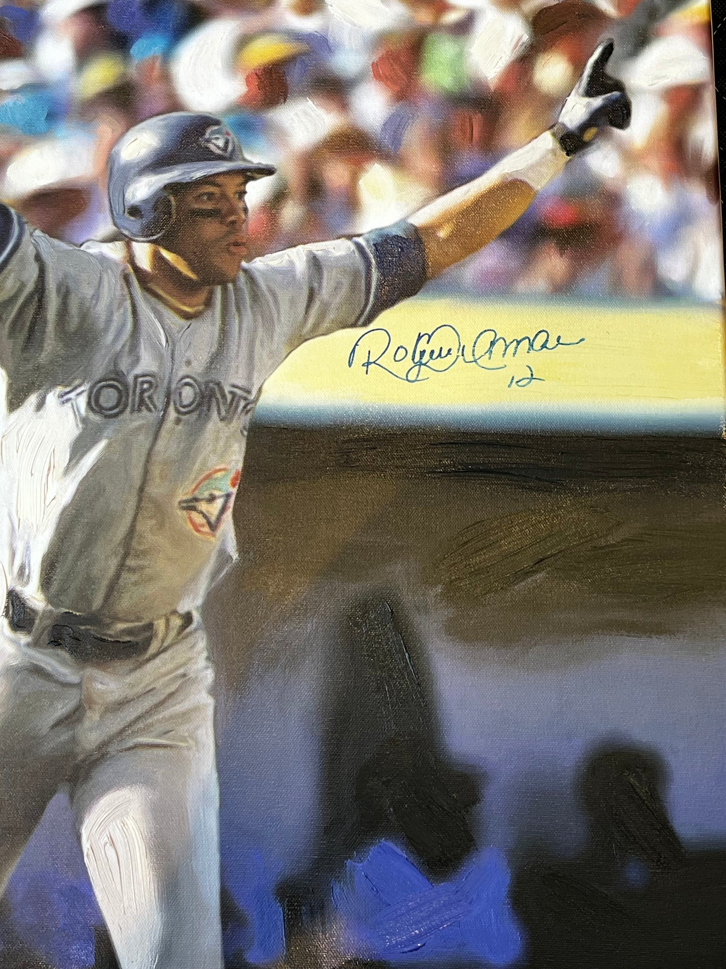 Roberto Alomar Signed 92 ALCS Home Run 20"x24" Canvas Painting
