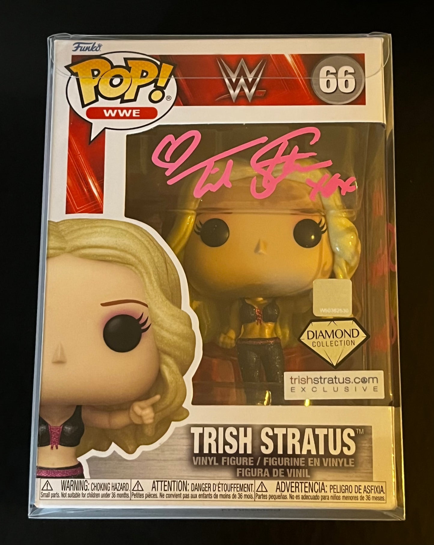 Trish Stratus Signed Funko Pop Figure With Inscription Diamond Collection