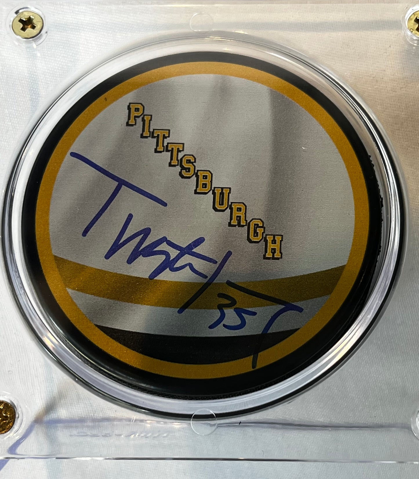 Tristan Jarry Signed Reverse Retro Puck And Signed Card