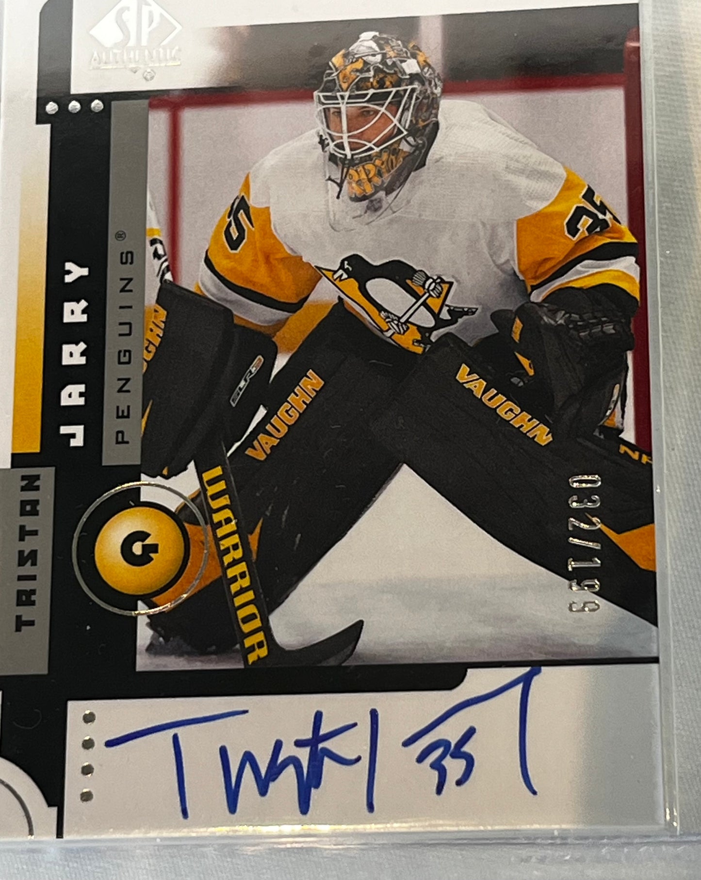 Tristan Jarry Signed Reverse Retro Puck And Signed Card
