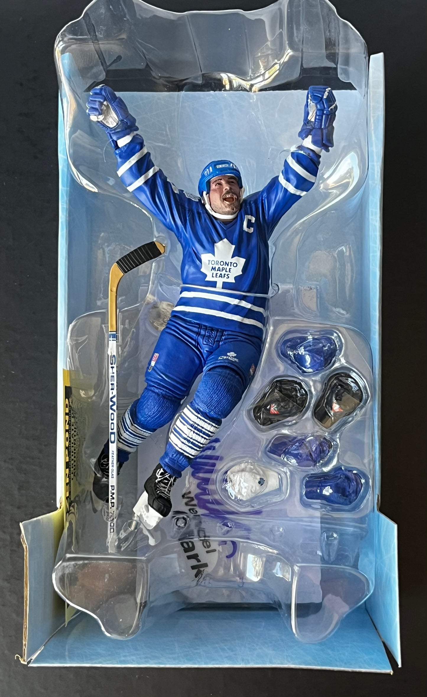 TML Legend Wendel Clark Signed Mcfarlane CT Series 1 Figure