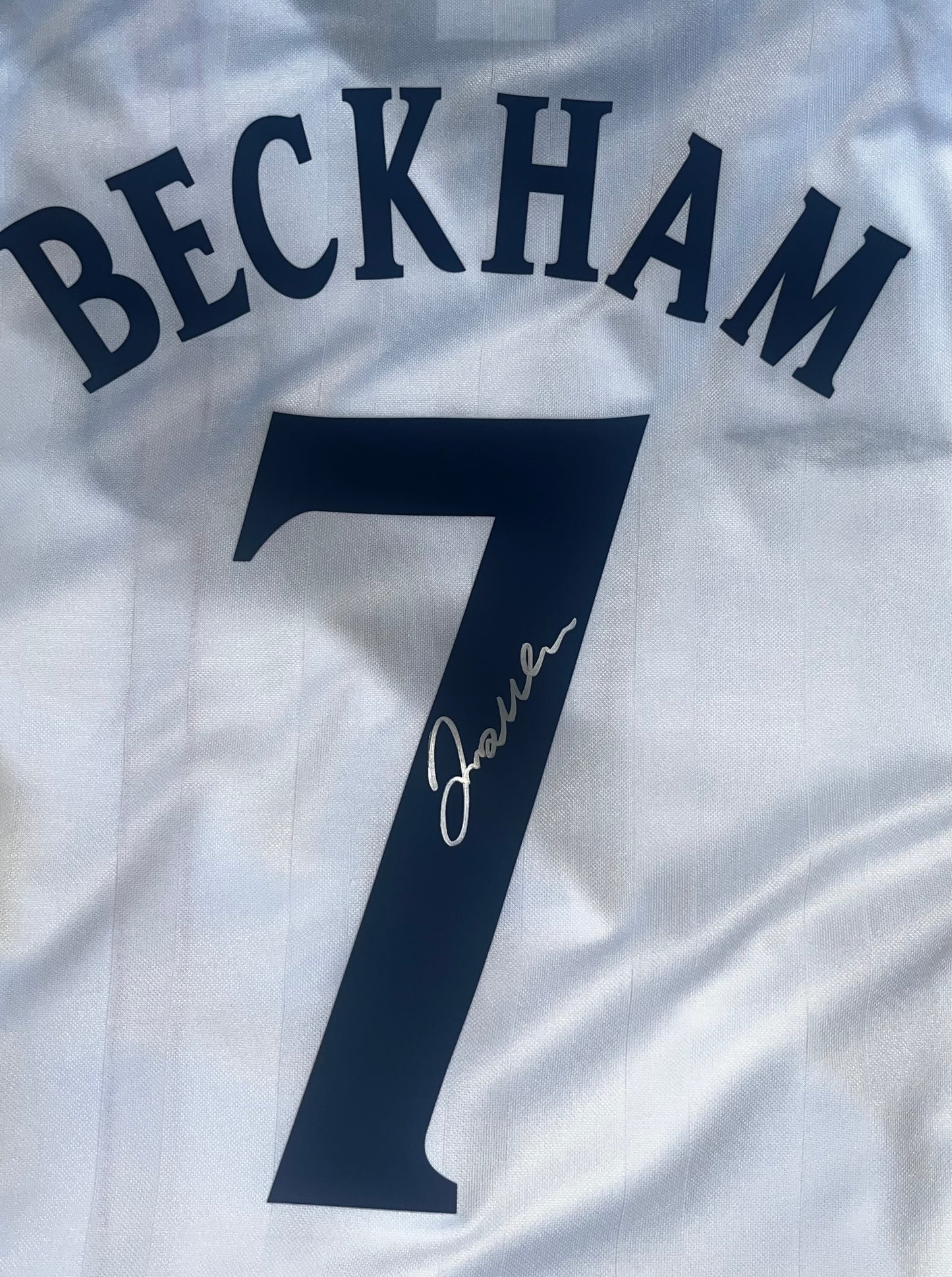 David Beckham Signed England 2002 Soccer Home Jersey Icons
