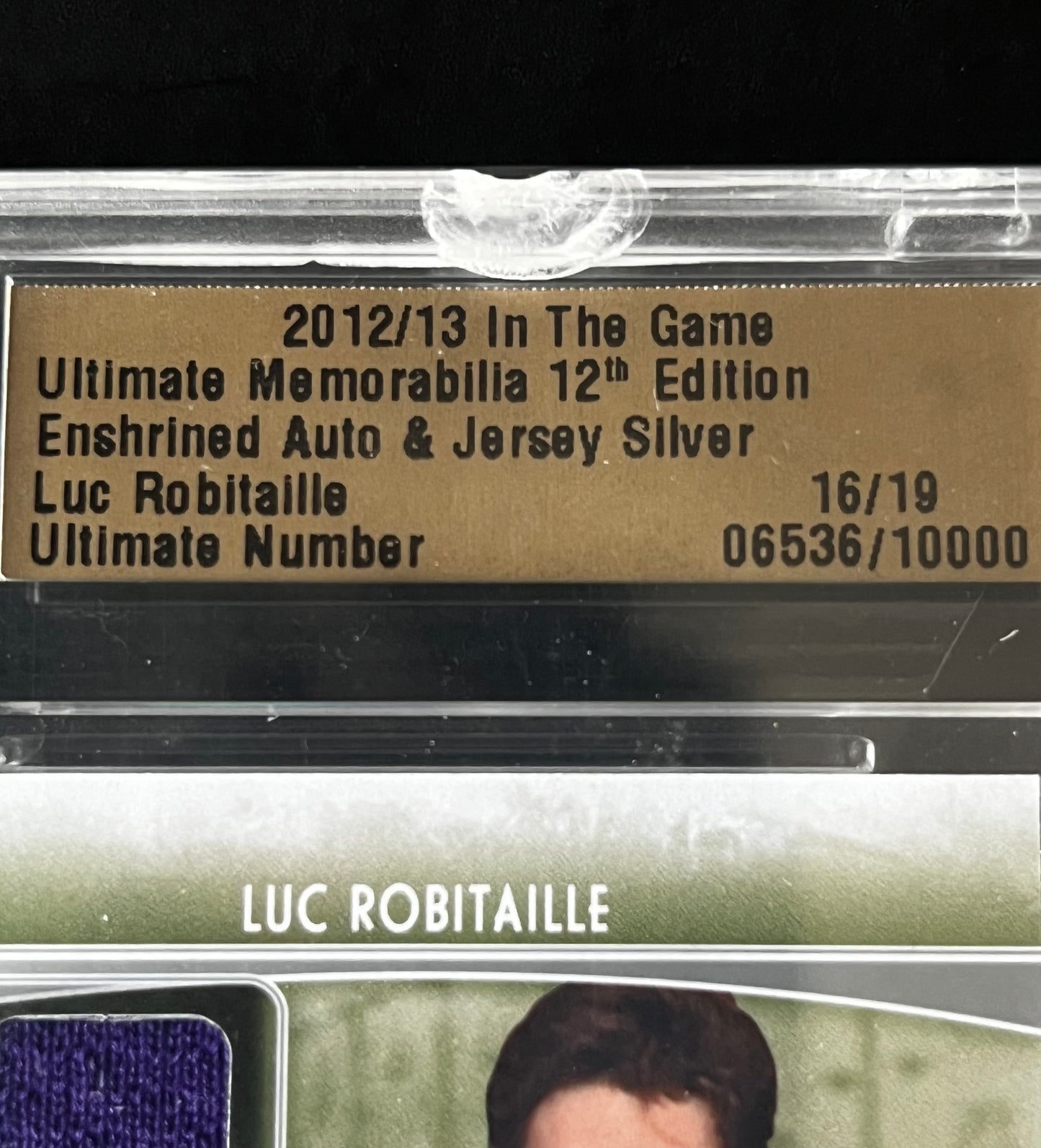Luc Robitaille 2012-13 ITG Ultimate Memo. Enrished Jersey Auto Silver #16/19