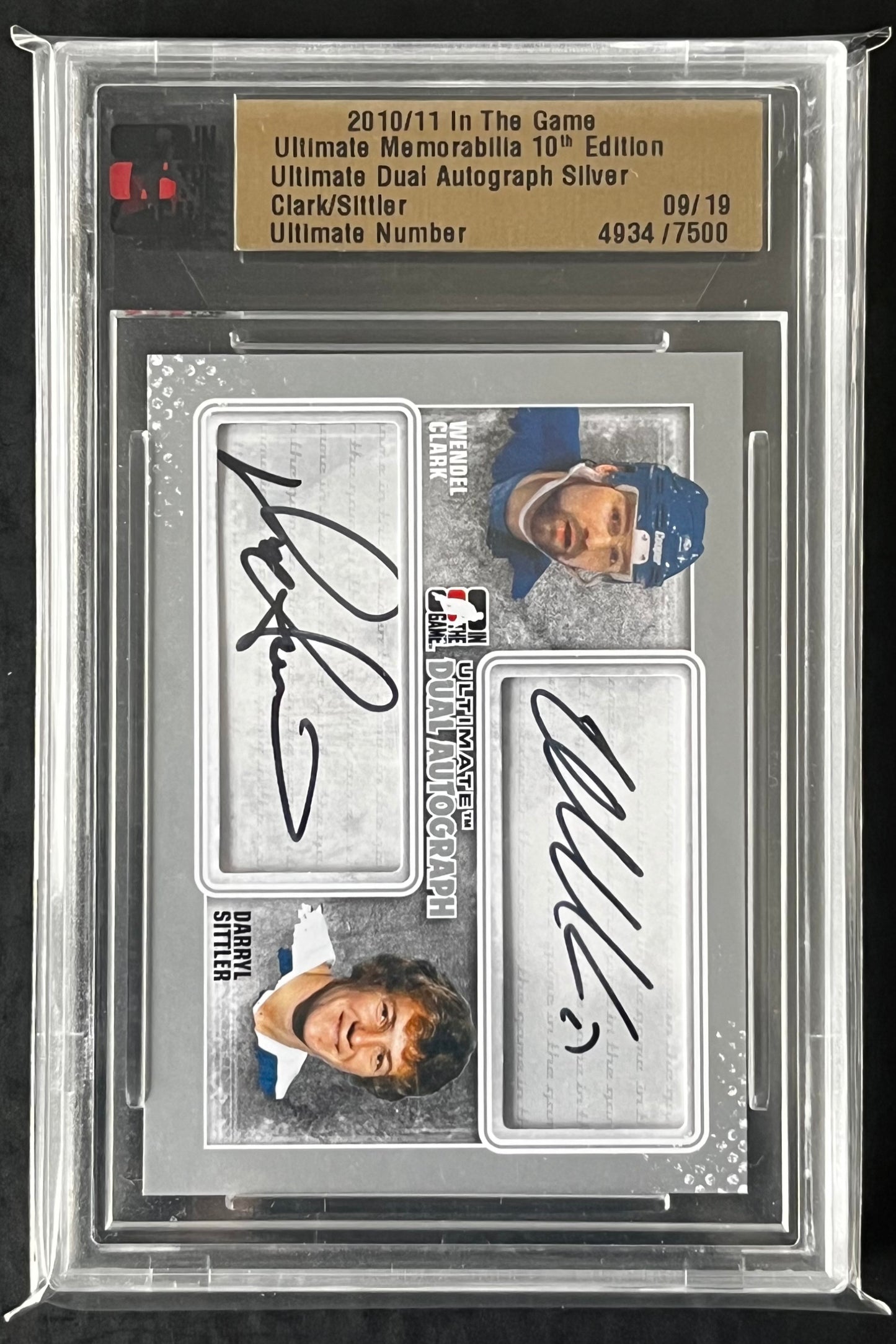Clark/Sittler The Game Ultimate Memorabilia Dual Auto/10. Numbered 09/19