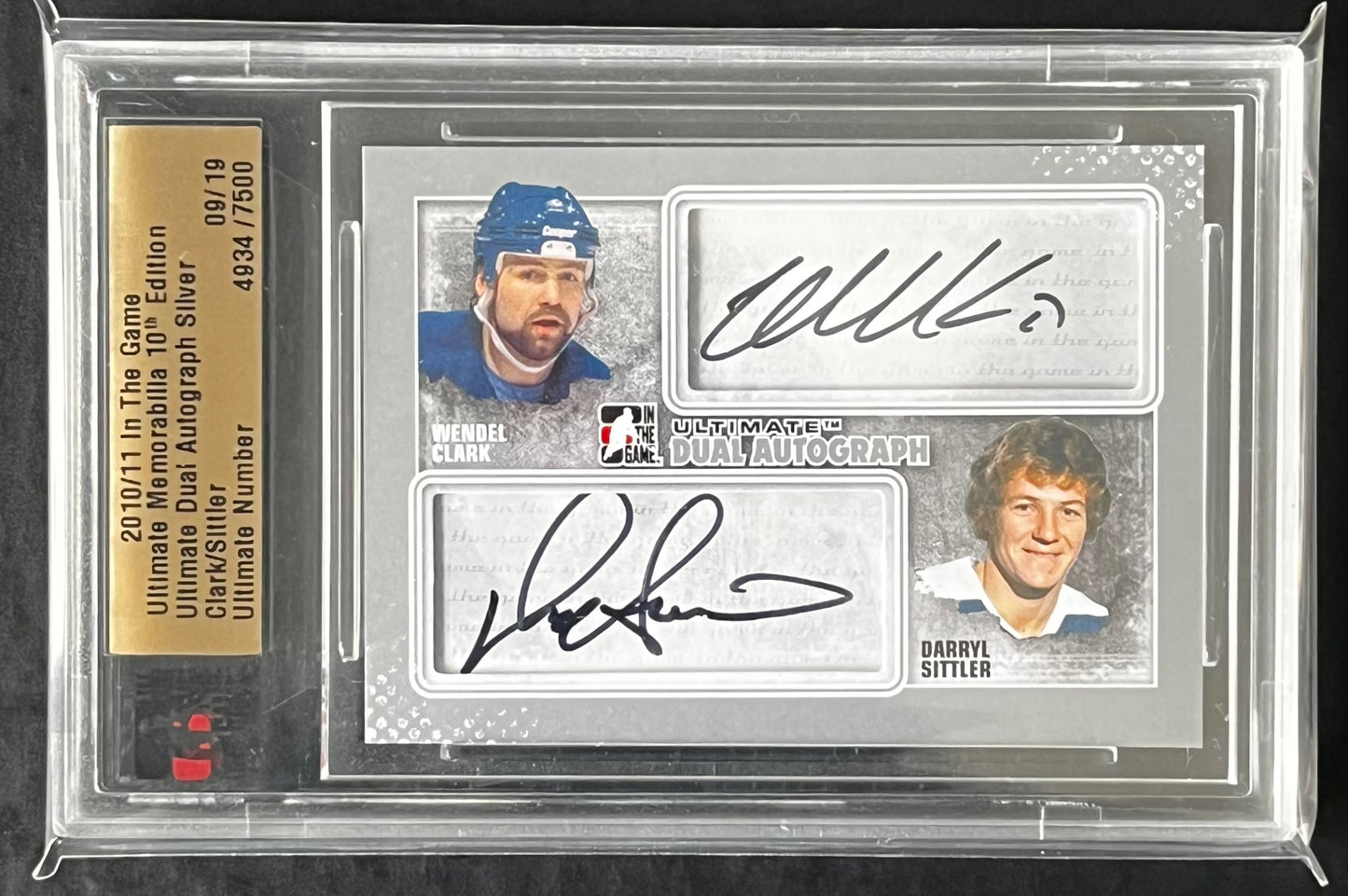 Clark/Sittler The Game Ultimate Memorabilia Dual Auto/10. Numbered 09/19