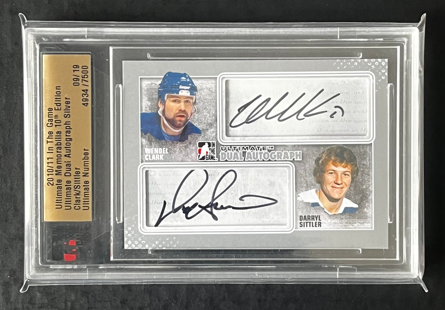 Clark/Sittler The Game Ultimate Memorabilia Dual Auto/10. Numbered 09/19