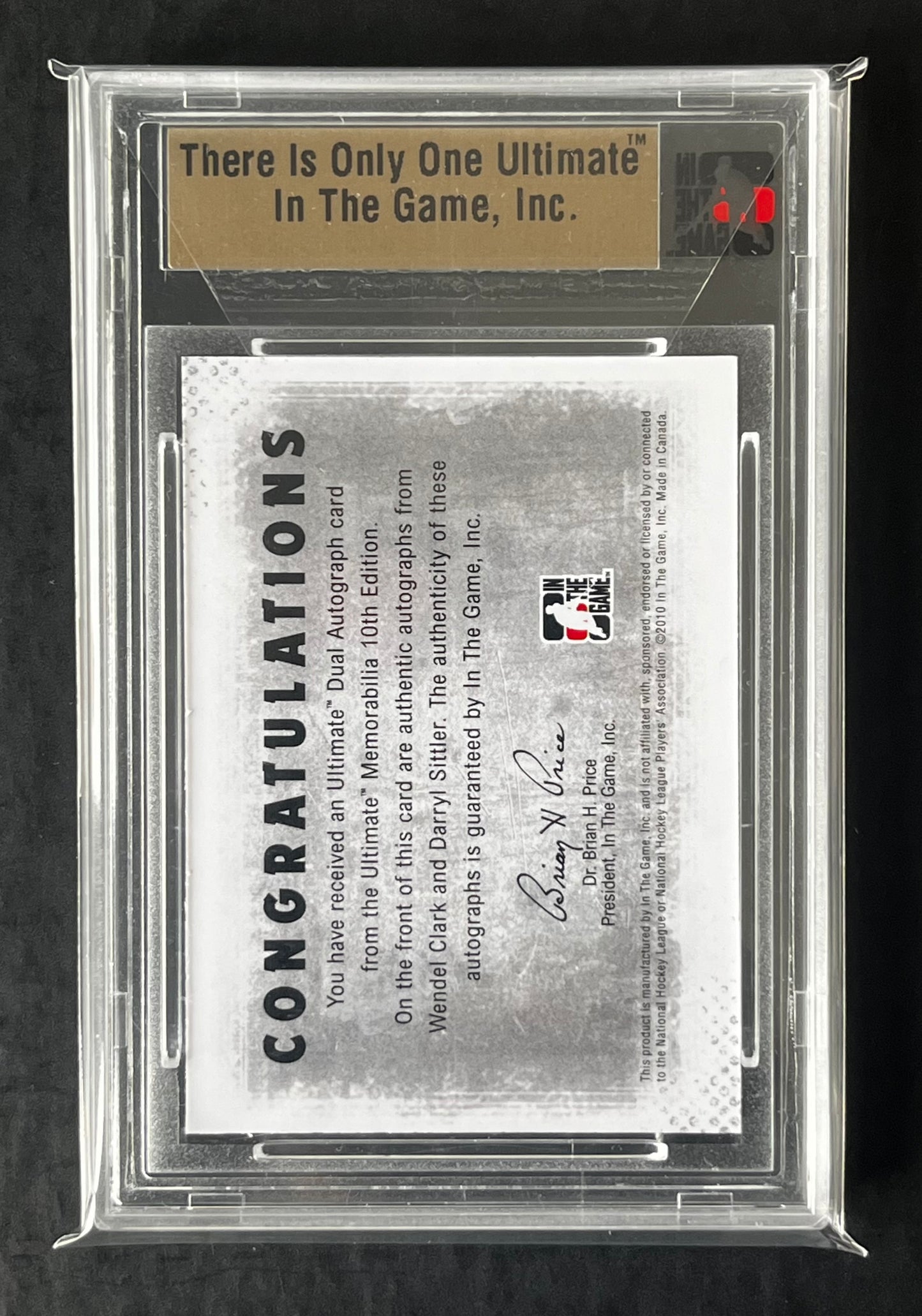 Clark/Sittler The Game Ultimate Memorabilia Dual Auto/10. Numbered 09/19