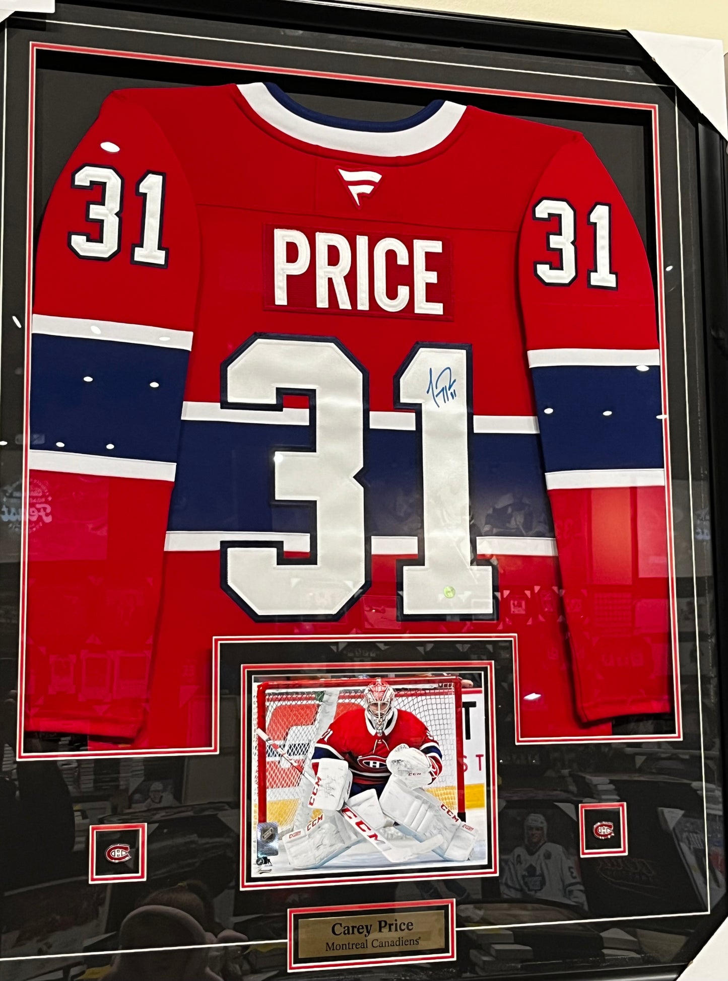 Carey Price Signed Framed Jersey Canadiens Red Fanatics Premium