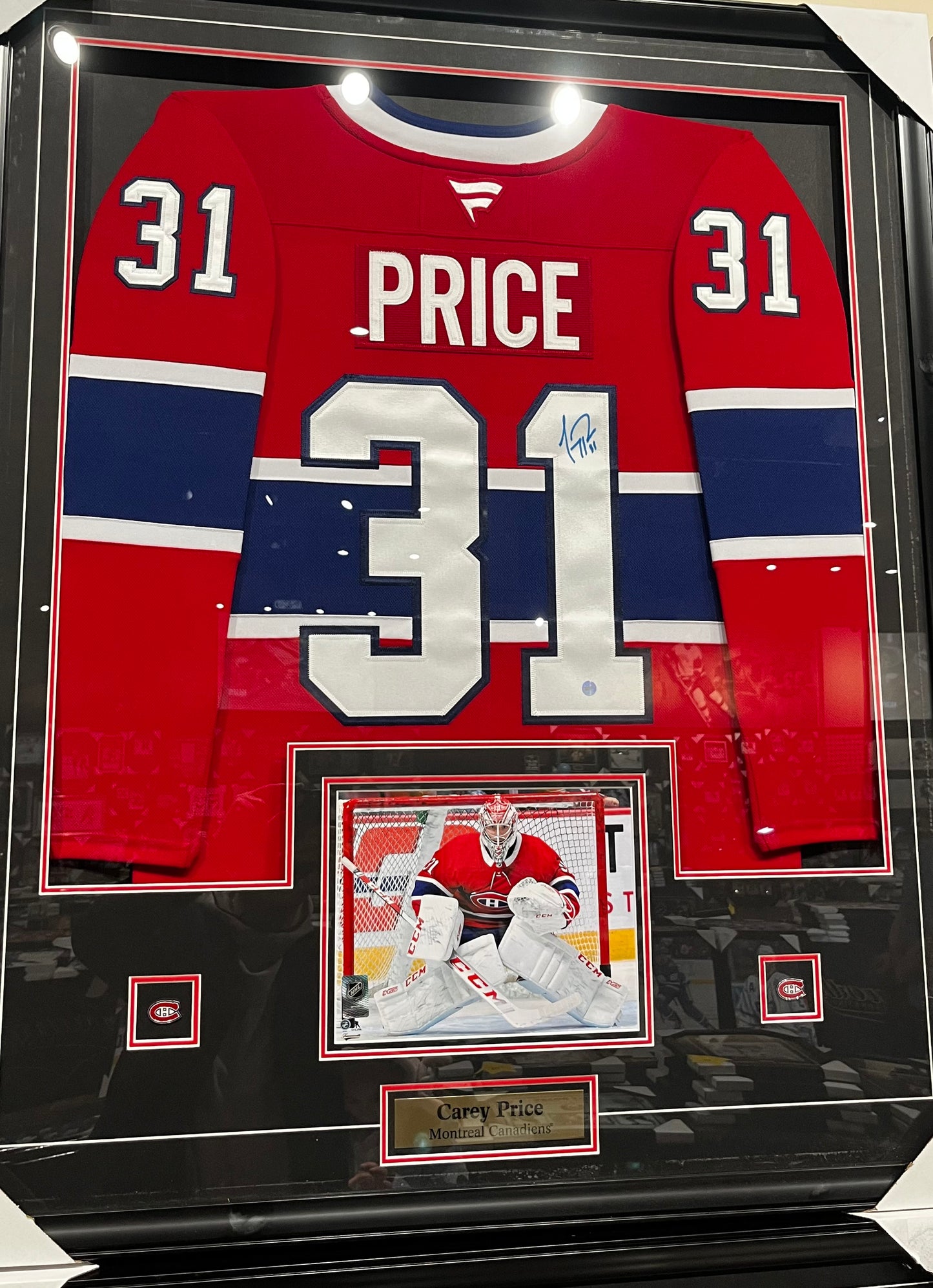 Carey Price Signed Framed Jersey Canadiens Red Fanatics Premium