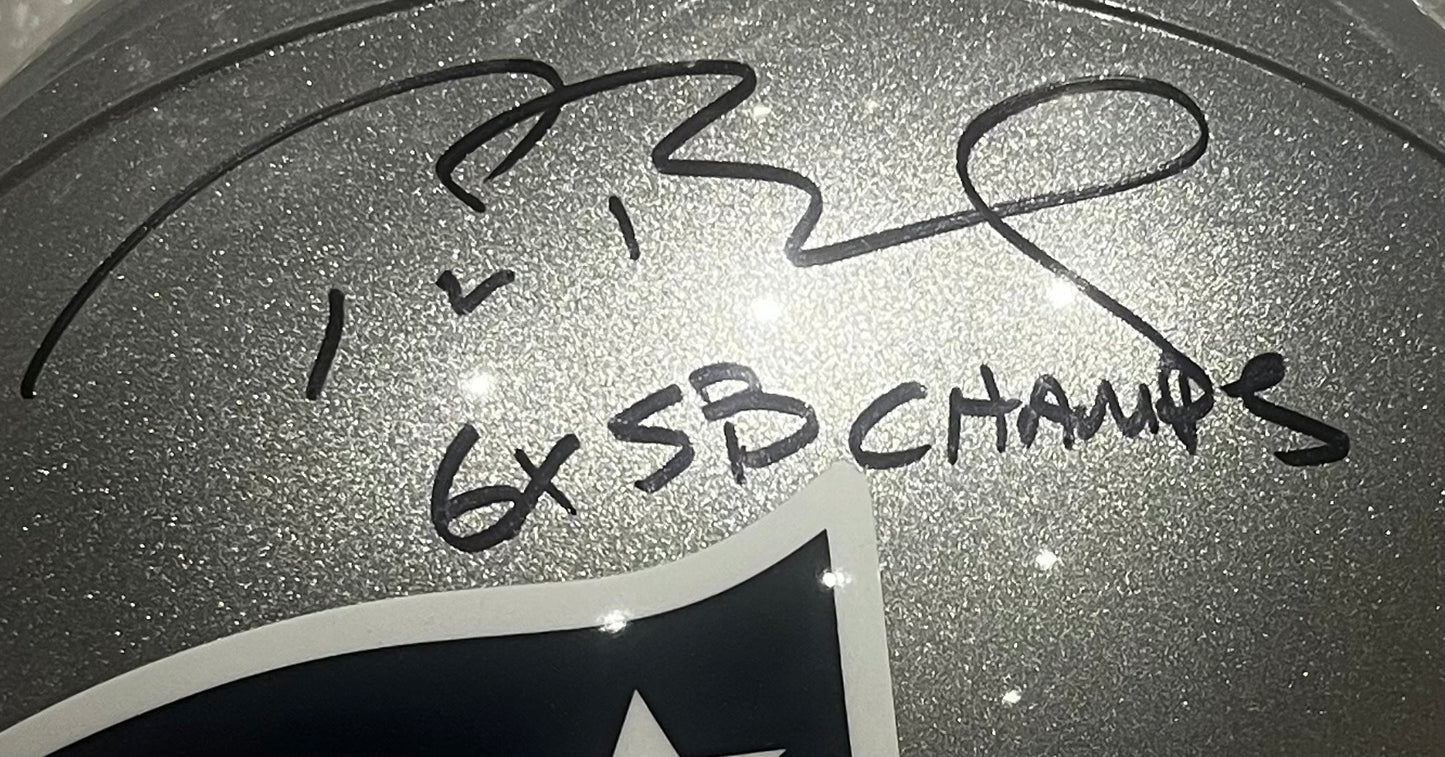 Tom Brady New England Patriots Autographed Riddell Authentic Pro Helmet with "6X SB CHAMPS" Inscription