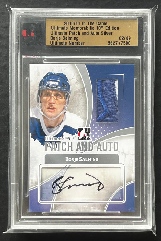 2010 IN THE GAME ULTIMATE MEMORABILIA BORJE SALMING SILVER PATCH AUTO /9