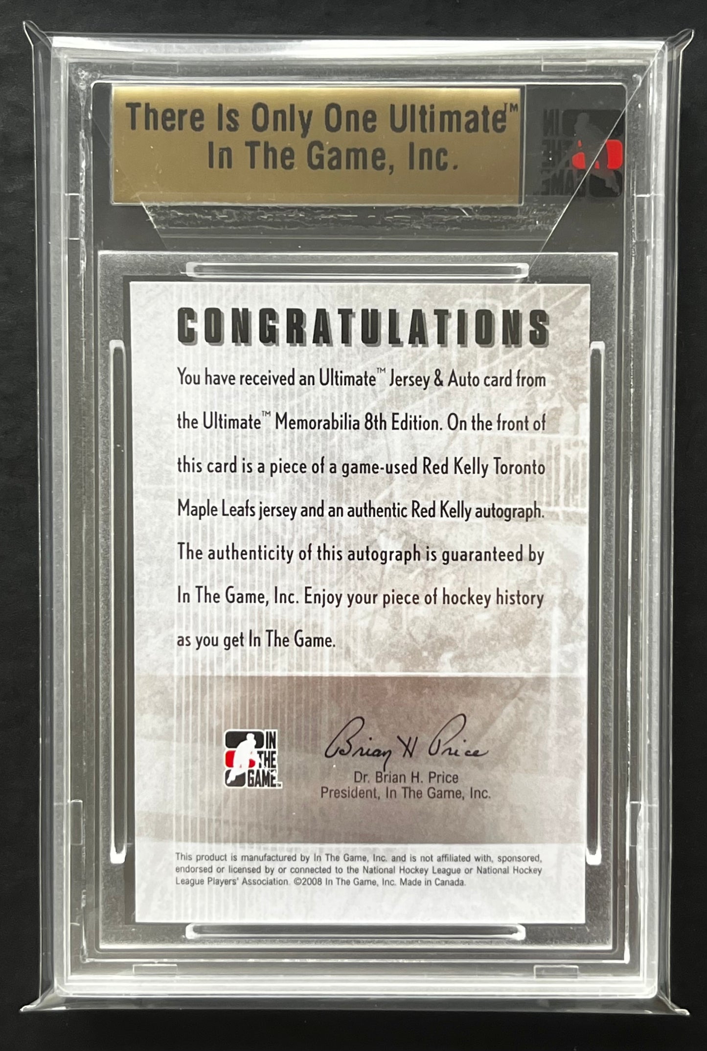 2007 IN THE GAME ULTIMATE MEMORABILIA RED KELLY SILVER JERSEY AUTO /30